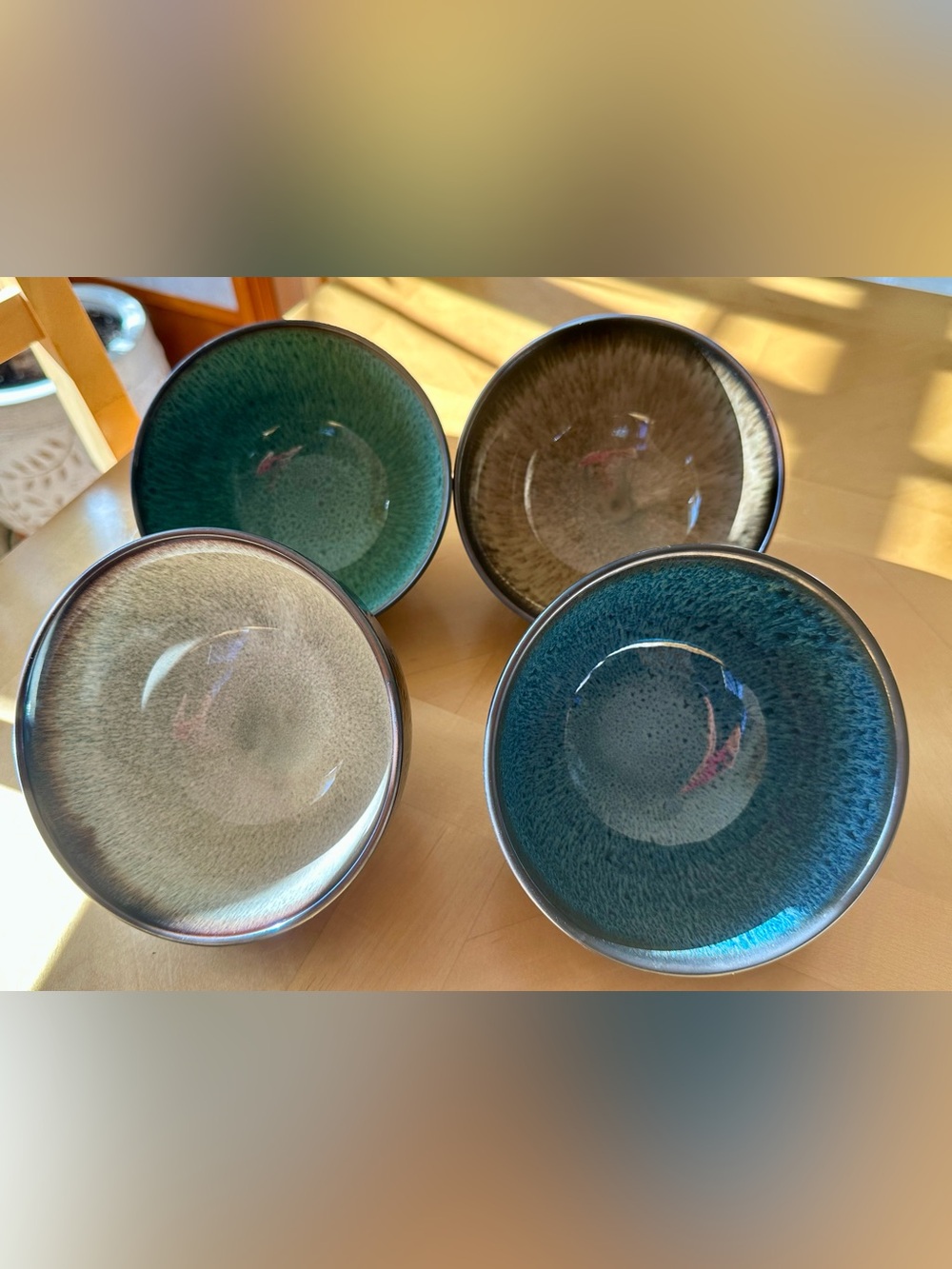 Mikasa Sapphire Stoneware Bowls Set of 4 New in Box 5.5” Speckled Reactive Glaze